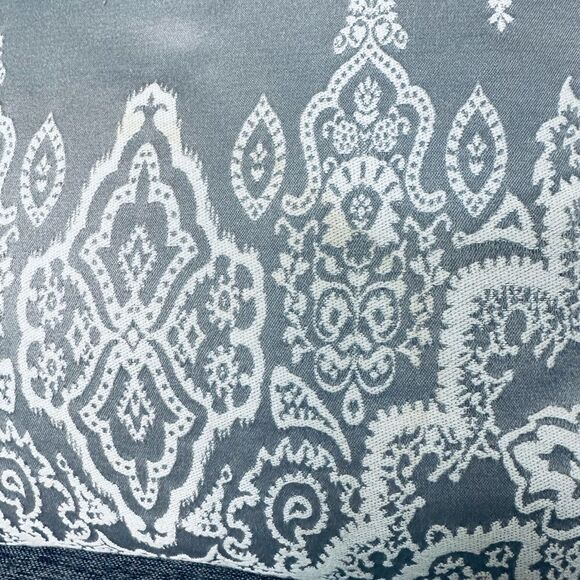 Gray White Silver Embroidered Throw Pillow - Picture 4 of 5